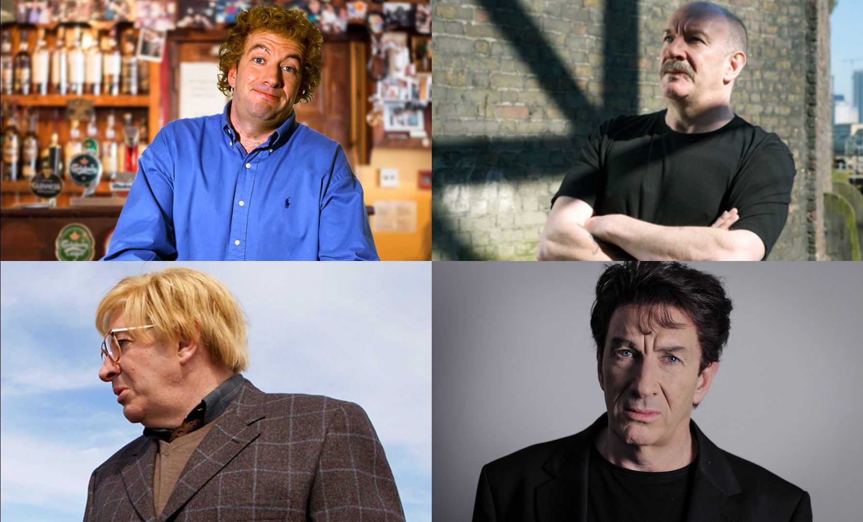 Four characters as played by Simon Day.